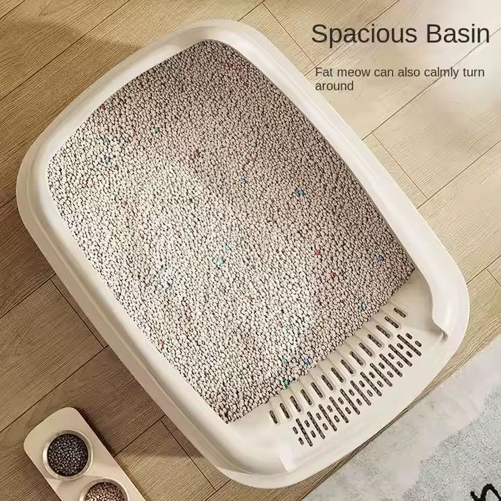 Bac à Litière Semi-Fermé pour Chat – Design Haut, Anti-Éclaboussures & Facile à Nettoyer